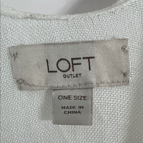 LOFT White Knit Top One Size - Picture 2 of 5